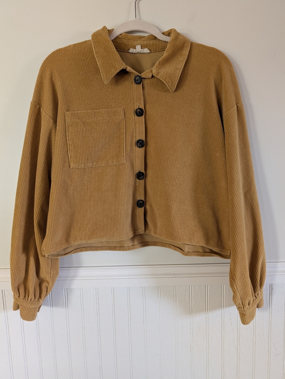 Cropped Soft Cord Jacket